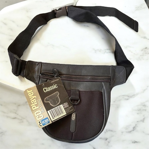 Vintage NWT Icon Black CD Player Belt Bag Y2K 90s CD Holder - Picture 2 of 7